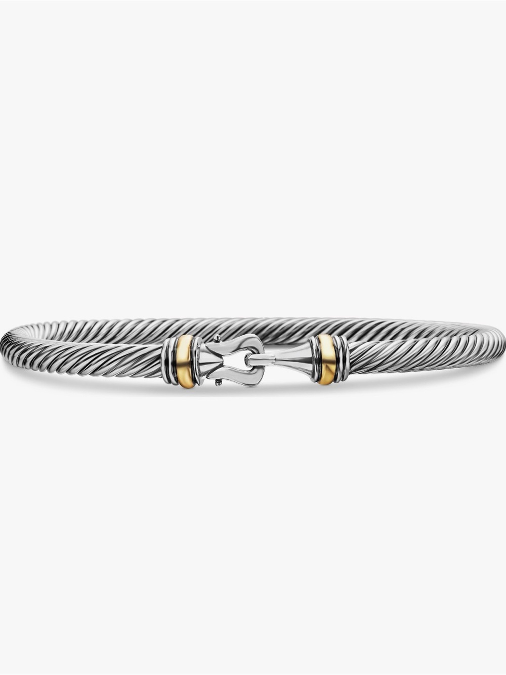David Yurman Cable Twist Bangle Bracelet with Gold Accent 4mm